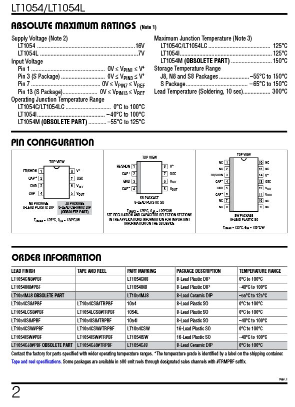LT1054IS8#TRPBF-2
